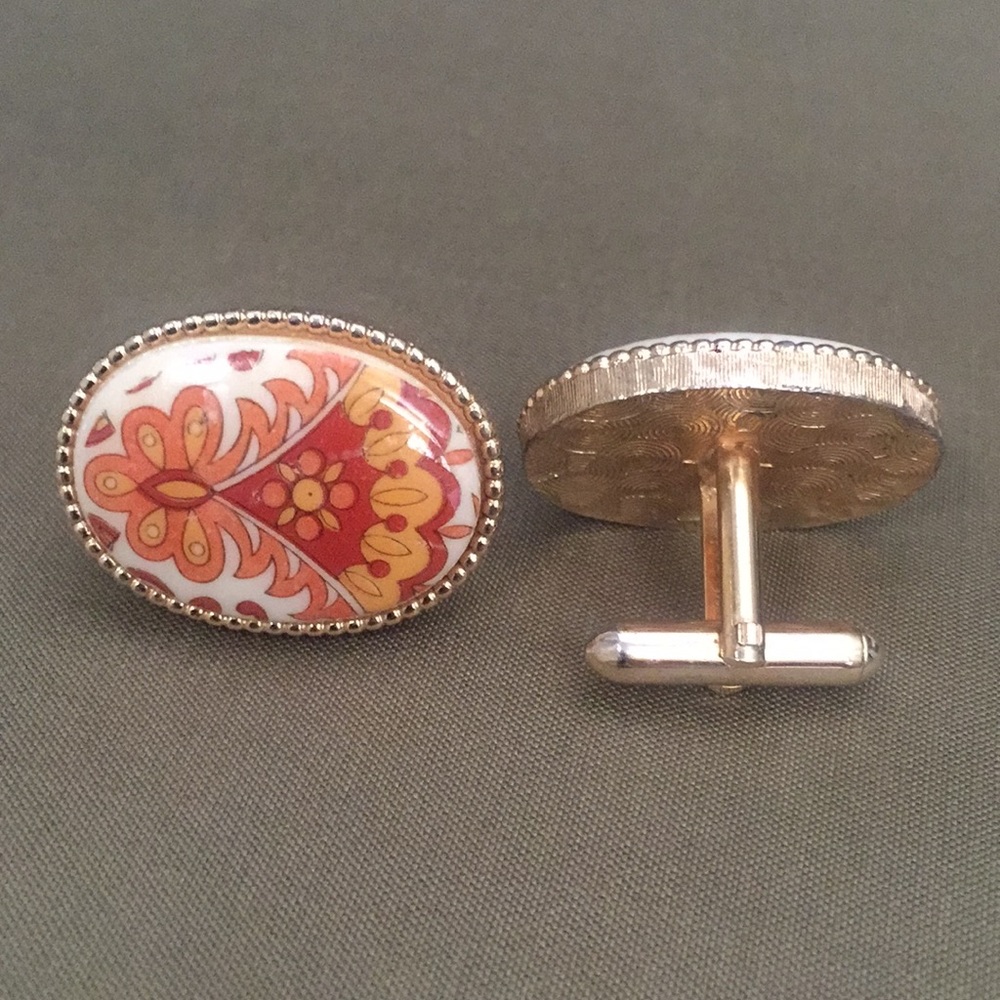 Swank oval cuff links